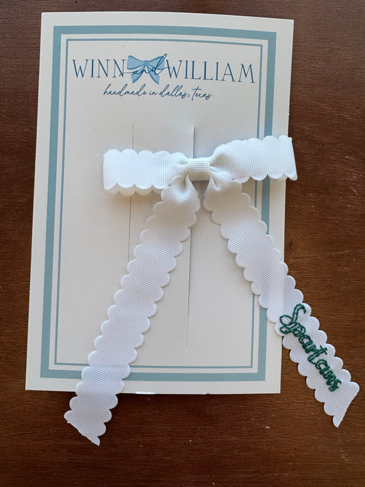 Small White Bow- Spartans