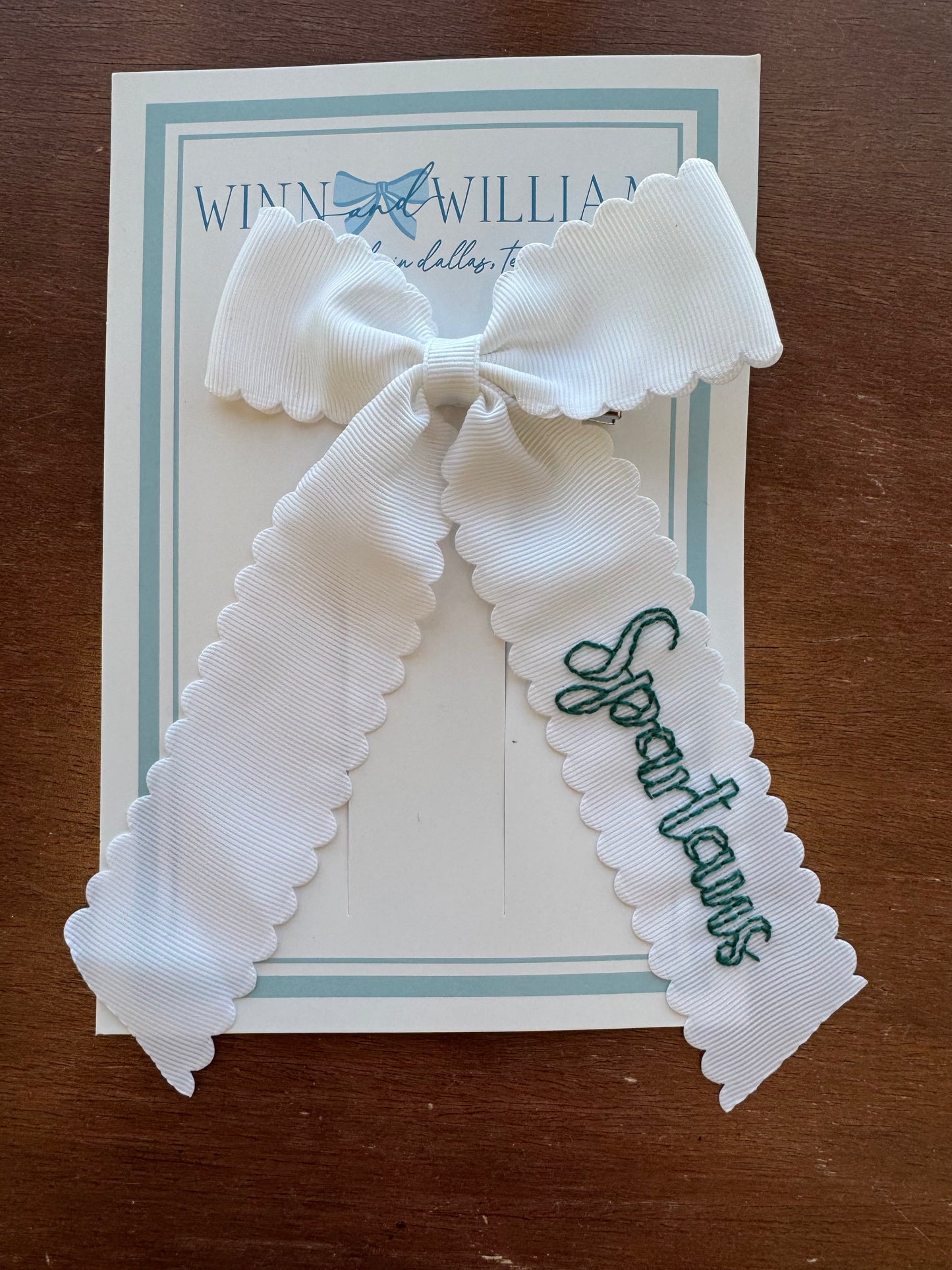 Large White Bow- Spartans