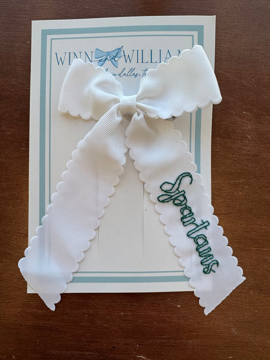 Large White Bow- Spartans