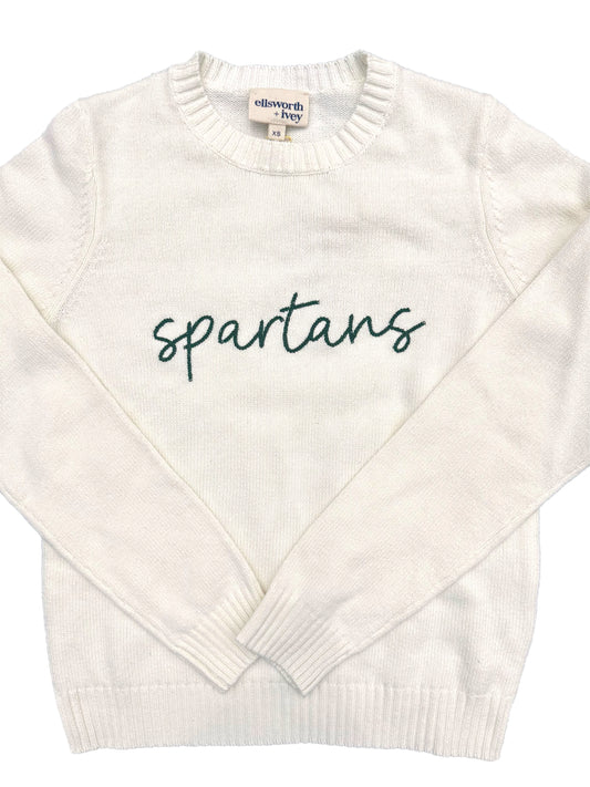 Women's White Spartan Sweater