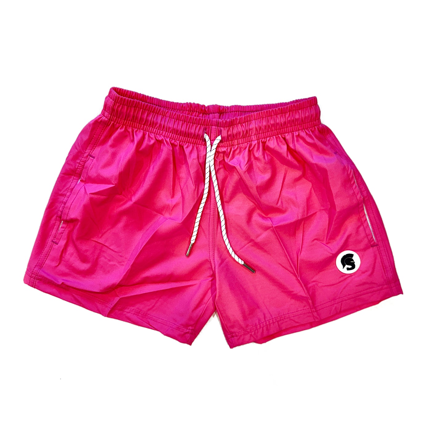 Youth Spartans Athletic Shorts - Neon Pink