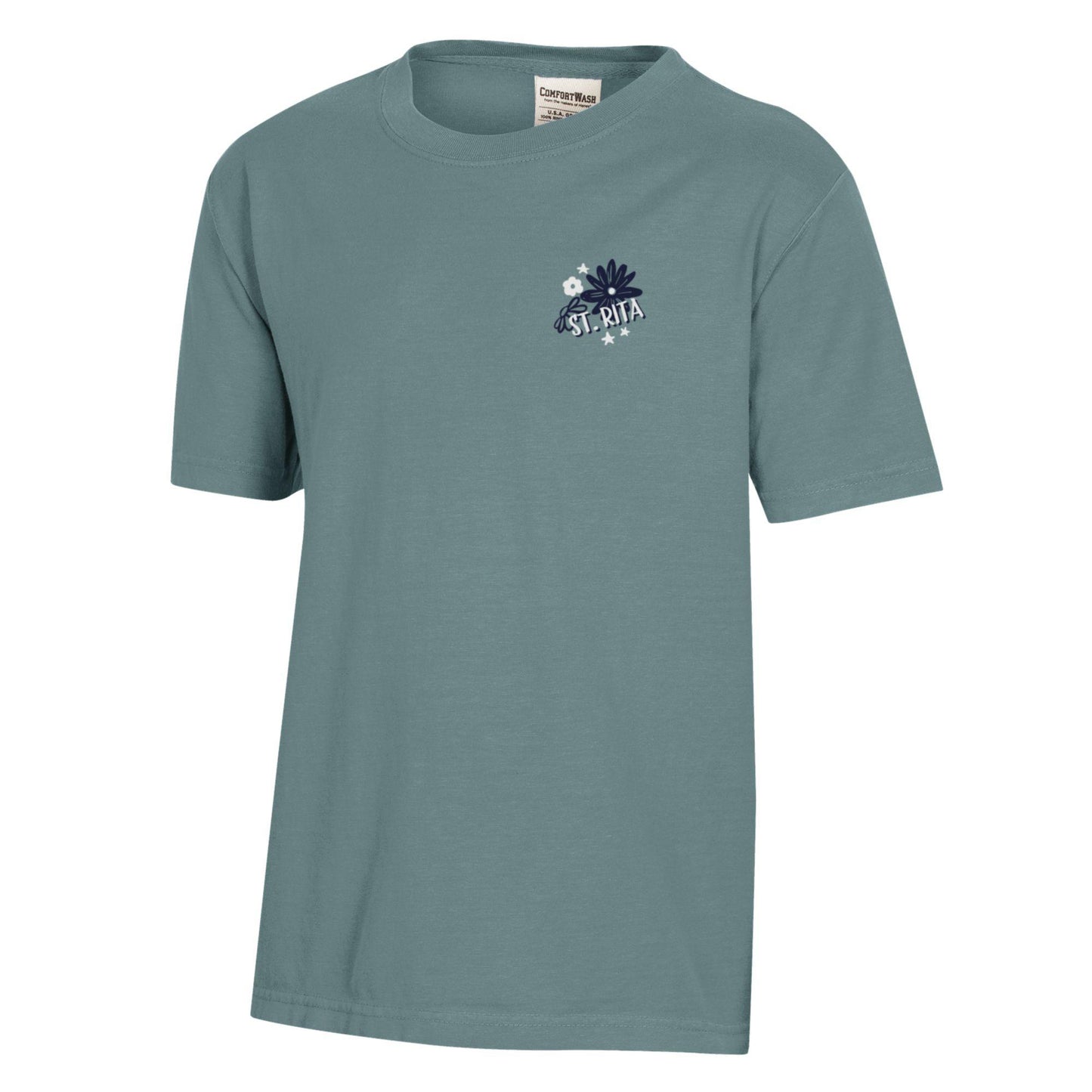 Youth Girls Sea Green Flower Shirt
